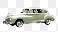 Vintage sedan car png collage element, transparent background