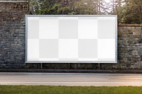 Roadside billboard png mockup, editable transparent design
