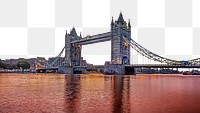 PNG Tower Bridge, London, England travel border, transparent background