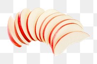 Thinly sliced apples png collage element, transparent background