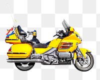 Yellow big bike png, transparent background