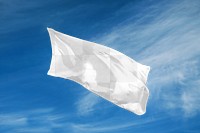 Flag in blue sky png mockup, transparent design