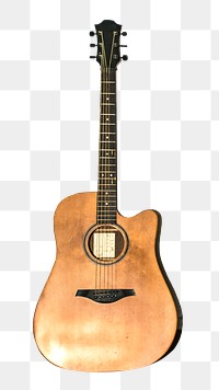 Png acoustic guitar, isolated object, transparent background