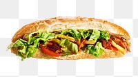 Club sandwich collage element, transparent background