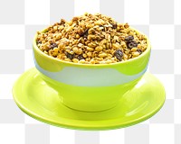 Granola bowl png, food element, transparent background