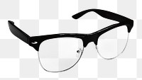 Black eyeglasses png, transparent background