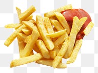 French fries png collage element, transparent background