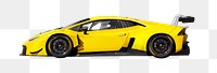 PNG yellow sports car collage element, transparent background