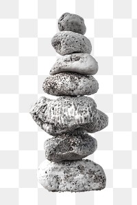 Stacked stone png, isolated object, transparent background