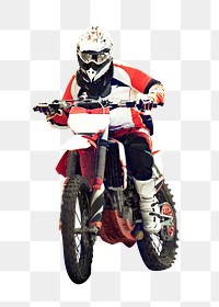 Extreme motocross png riding bike, transparent background