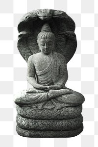 Buddha statue png, isolated object, transparent background