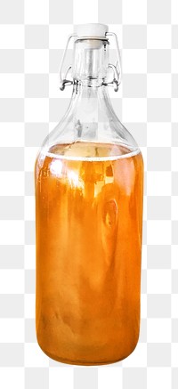 Bottled kombucha png, collage element, transparent background