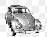 Retro metallic car png, transparent background