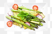 Cooked asparagus Salad png collage element, transparent background