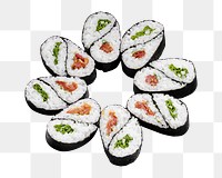 Sushi, Japanese food png collage element, transparent background