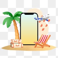 Summer travel booking png sticker, transparent background