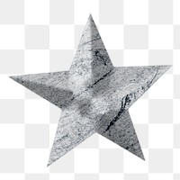 Silver metallic star png, transparent background
