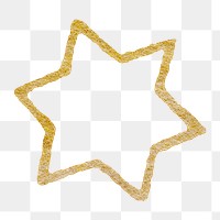 Gold star png, collage element, transparent background