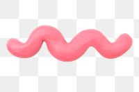 Pink squiggly PNG clay shape, transparent background