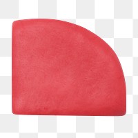 Red quarter PNG clay shape, transparent background