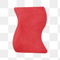 Red wavy PNG clay shape, transparent background