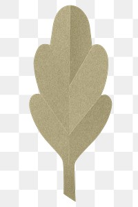 PNG green oak leaf , paper craft element, transparent background