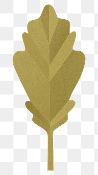 PNG green oak leaf , paper craft element, transparent background