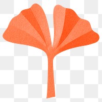 PNG orange ginkgo leaf  , paper craft element, transparent background