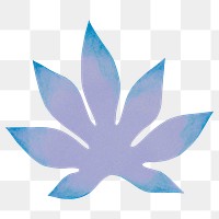 PNG blue leaf, paper craft element, transparent background