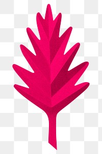 PNG red oak leaf , paper craft element, transparent background