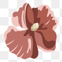 Red aesthetic flower png, transparent background