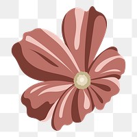 Red aesthetic flower png, transparent background