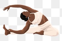 African american woman yoga png, transparent background