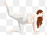 Woman yoga tiger pose png, transparent background