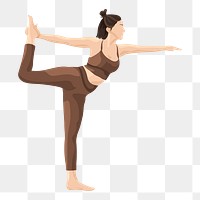 Woman yoga dancer pose png, transparent background