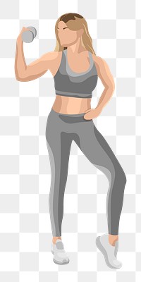 Woman weight dumbbell lifting png, transparent background