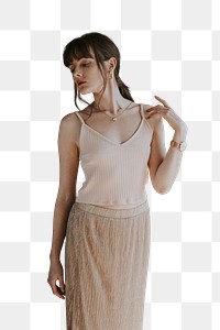 Tank top png, women's fashion, design element, transparent background