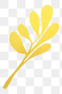 Yellow plant png doodle, collage element, transparent background