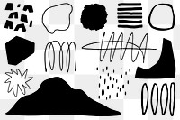 Creative doodle png memphis set, transparent background