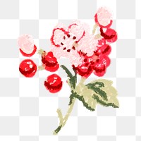 Cherry blossom png watercolor flower, transparent background