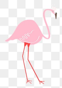 Pink flamingo png pastel illustration, transparent background