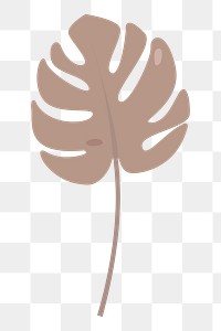 Monstera leaf png pastel illustration, transparent background