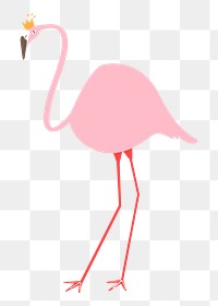 Pink flamingo png pastel illustration, transparent background