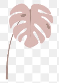 Monstera leaf png pastel illustration, transparent background