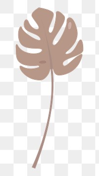 Monstera leaf png pastel illustration, transparent background