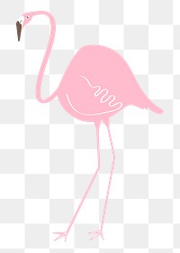 Pink flamingo png pastel illustration, transparent background