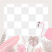 Flamingo frame png pink illustration, transparent background