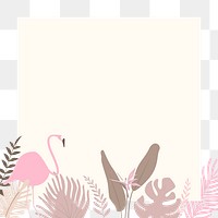 Flamingo note png element, transparent background