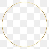 Round gold frame png geometric shape, transparent background