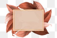 Golden frame on a red leafy background vector